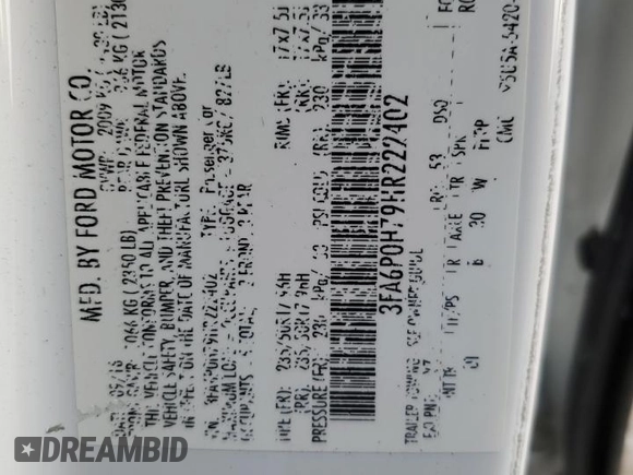 2017 Ford Fusion SE with VIN 3FA6P0H79HR222402, listed as a Copart auction lot 49612905 with 173,026 mi miles and Salvage Title. Bid and sale history available at DreamBid. Image 12.