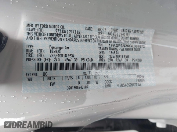 2016 Ford Focus Titanium с VIN 1FADP3N26GL387872, выставлен на аукционе IAAI как лот 42183397 с пробегом 30 557 миль миль и . История ставок и продаж доступна на DreamBid. Изображение 9.