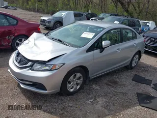 2014 Honda Civic Sedan LX with VIN 19XFB2F59EE010303, listed as a IAAI auction lot 41942211 with 118,530 mi miles. Bid and sale history available at carsss.com. Image 2.
