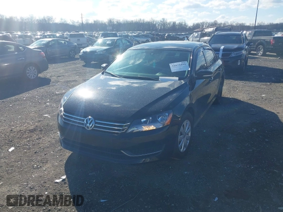 2013 Volkswagen Passat Wolfsburg Edition with VIN 1VWAP7A38DC070025, listed as a IAAI auction lot 41673451 with 107,693 mi miles. Bid and sale history available at carsss.com. Image 2.