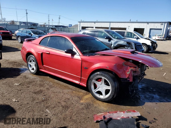 2002 Ford Mustang GT Deluxe with VIN 1FAFP42X32F186453, listed as a Copart auction lot 48418415 with 0 mi miles and Salvage Title. Bid and sale history available at carsss.com. Image 4.