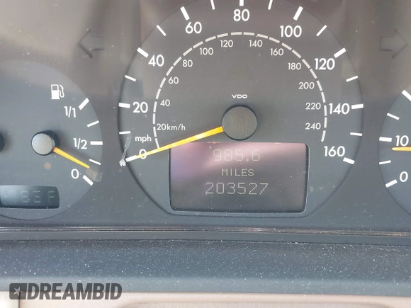 2002 Mercedes-Benz E-Class with VIN WDBJF65J92B479841, listed as a IAAI auction lot 41471955 with 203,527 mi miles. Bid and sale history available at carsss.com. Image 7.