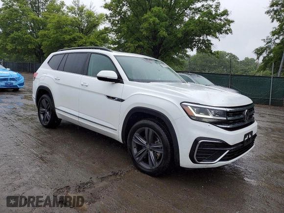 2021 Volkswagen Atlas SE with VIN 1V2RR2CA7MC611353, listed as a Copart auction lot 57562115 with 91,619 mi miles and Salvage title. Bid and sale history available at DreamBid. Image 4.