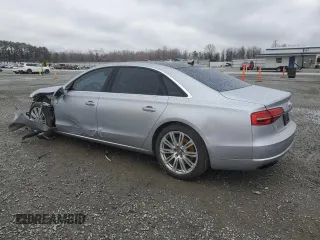 2015 Audi A8 L 4.0T with VIN WAU32AFD2FN019083, listed as a Copart auction lot 45976045 with 83,724 mi miles and Salvage Title. Bid and sale history available at carsss.com. Image 2.