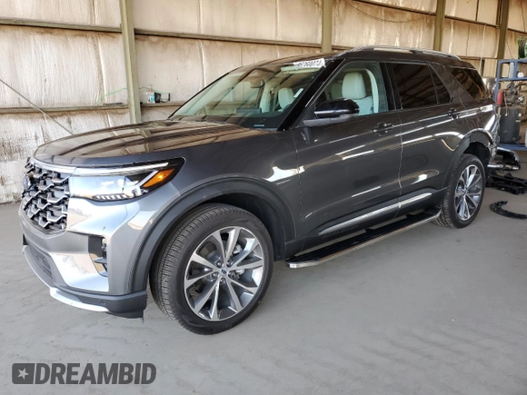 2025 Ford Explorer Platinum with VIN 1FMWK8HC8SGA15336, listed as a Copart auction lot 86760074 with 3,015 mi miles and Salvage title. Bid and sale history available at DreamBid. Image 1.
