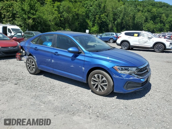 2023 Volkswagen Jetta S with VIN 3VW5M7BU6PM042471, listed as a Copart auction lot 56950155 with 7,043 mi miles and Salvage title. Bid and sale history available at DreamBid. Image 4.