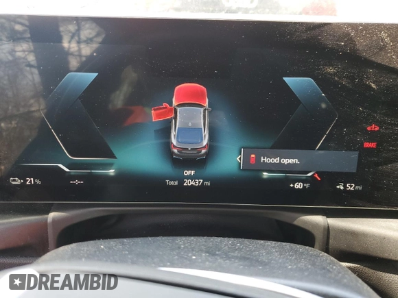 2023 BMW i4 eDrive35 z VIN WBY43AW05PFP52093, wystawiony jako Copart lot #47108575 z przebiegiem 20 437 mil mil oraz Szkoda całkowita • Salvage title. Historia ofert i sprzedaży dostępna na DreamBid. Obrazek 9.