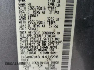 2006 Nissan Frontier SE with VIN 1N6AD07U46C441698, listed as a Copart auction lot 87406004 with 178,760 mi miles and Salvage title. Bid and sale history available at DreamBid. Image 12.