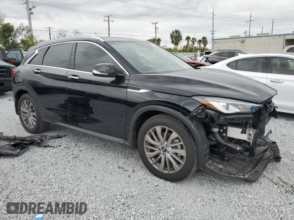 2024 Infiniti QX50 Luxe with VIN 3PCAJ5BA7RF104746, listed as a Copart auction lot 87662355 with 3,024 mi miles and Salvage title. Bid and sale history available at DreamBid. Image 4.