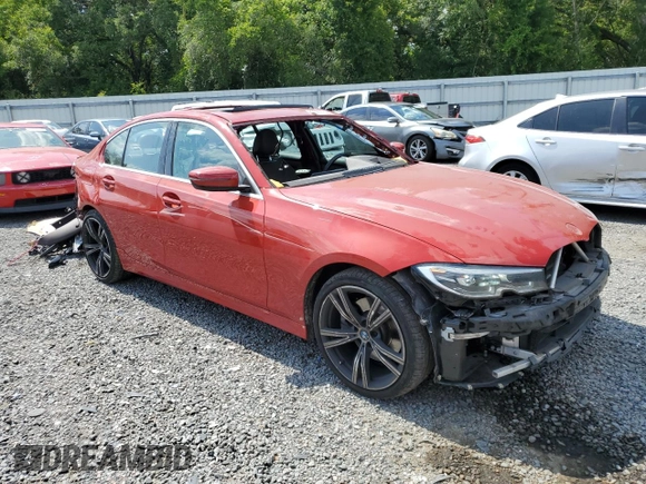 2020 BMW 3 Series 330i with VIN 3MW5R1J01L8B44177, listed as a Copart auction lot 53587184 with 54,326 mi miles and Salvage Title. Bid and sale history available at DreamBid. Image 4.