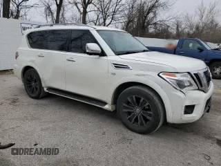 2019 Nissan Armada Platinum with VIN JN8AY2NEXK9755947, listed as a Copart auction lot 43970665 with 94,094 mi miles and Salvage Title. Bid and sale history available at carsss.com. Image 4.