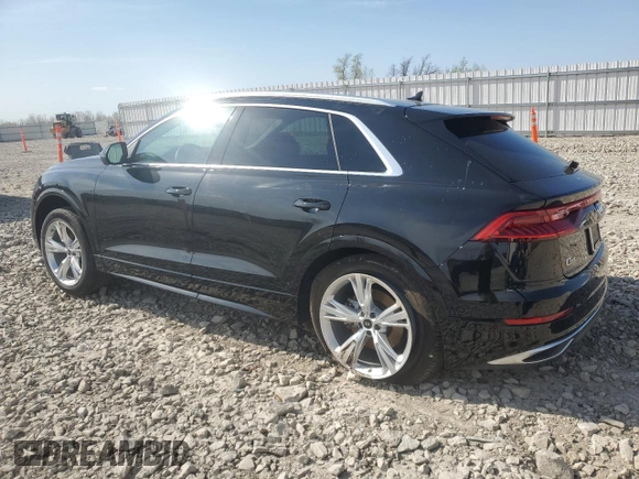 2023 Audi Q8 Premium Plus with VIN WA1BVBF1XPD032408, listed as a Copart auction lot 55977695 with 19,596 mi miles and Salvage title. Bid and sale history available at DreamBid. Image 2.