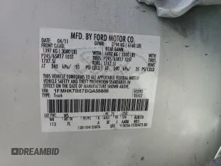2011 Ford Explorer with VIN 1FMHK7B87BGA56886, listed as a Copart auction lot 62608035 with 151,378 mi miles and Salvage title. Bid and sale history available at DreamBid. Image 13.
