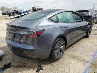 2022 Tesla Model 3 Long Range with VIN 5YJ3E1EB9NF278757, listed as a Copart auction lot 52187175 with 91,820 mi miles and Salvage Title. Bid and sale history available at DreamBid. Image 3.