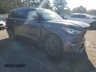 2022 Infiniti QX80 PREMIUM SELECT with VIN JN8AZ2AF0N9744083, listed as a Copart auction lot 85163084 with 0 mi miles and Salvage Title. Bid and sale history available at carsss.com. Image 4.