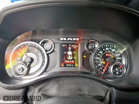 2019 Ram 1500 Big Horn с VIN 1C6SRFFT5KN879592, выставлен на аукционе Copart как лот 59029515 с пробегом 96 470 миль миль и Списание • Salvage title. История ставок и продаж доступна на DreamBid. Изображение 9.