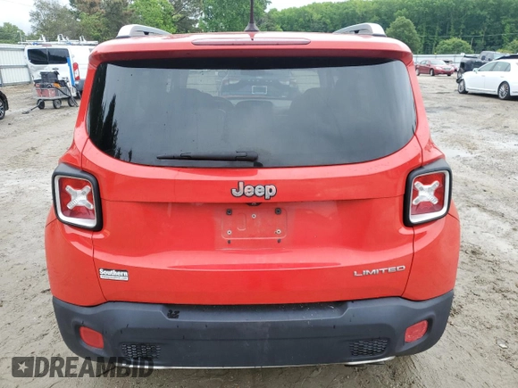 2017 Jeep Renegade Limited с VIN ZACCJADB9HPE39831, выставлен на аукционе Copart как лот 56572495 с пробегом 71 416 миль миль и Списание • Salvage title. История ставок и продаж доступна на DreamBid. Изображение 6.