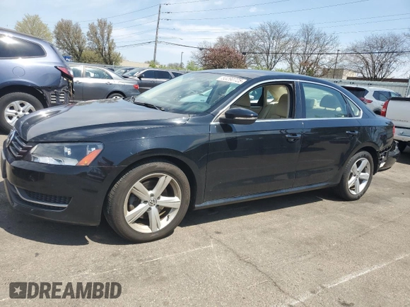 2012 Volkswagen Passat SE with VIN 1VWBP7A35CC027104, listed as a Copart auction lot 53290725 with 97,773 mi miles and Salvage Title. Bid and sale history available at carsss.com. Image 1.