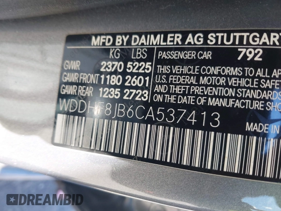 2012 Mercedes-Benz E 350 Luxury z VIN WDDHF8JB6CA537413, wystawiony jako IAAI lot #42312462 z przebiegiem 58 362 mil mil oraz . Historia ofert i sprzedaży dostępna na DreamBid. Obrazek 9.