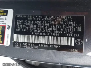 2011 Toyota Camry LE with VIN 4T4BF3EK6BR119980, listed as a IAAI auction lot 41885521 with 113,697 mi miles. Bid and sale history available at carsss.com. Image 9.