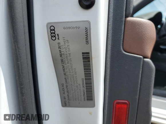2018 Audi A4 Premium с VIN WAUDNAF41JA096443, выставлен на аукционе Copart как лот 55079265 с пробегом 125 294 миль миль и Списание • Salvage title. История ставок и продаж доступна на DreamBid. Изображение 12.