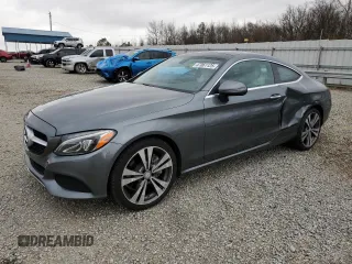2017 Mercedes-Benz C 300 with VIN WDDWJ4JB3HF444647, listed as a Copart auction lot 47061125 with 48,172 mi miles and Salvage Title. Bid and sale history available at carsss.com. Image 1.