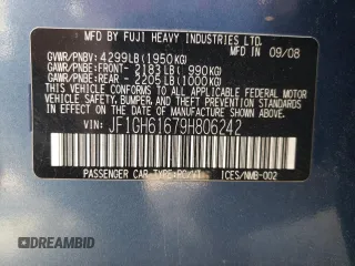 2009 Subaru Impreza i z VIN JF1GH61679H806242, wystawiony jako Copart lot #54217875 z przebiegiem 137 157 mil mil oraz Szkoda całkowita • Salvage title. Historia ofert i sprzedaży dostępna na DreamBid. Obrazek 13.
