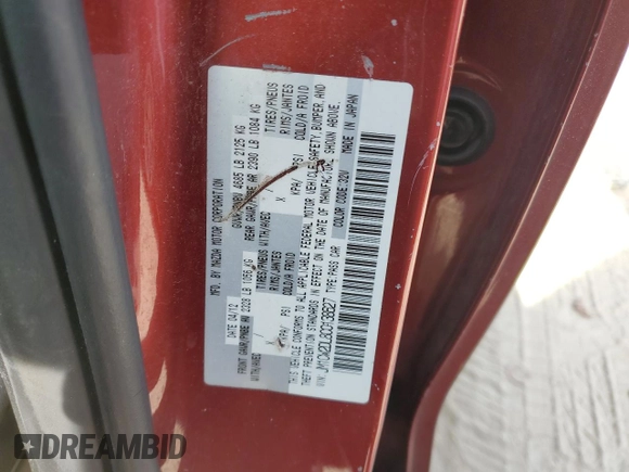2012 Mazda 5 Grand Touring with VIN JM1CW2DL8C0138627, listed as a Copart auction lot 53463295 with 164,359 mi miles and Salvage title. Bid and sale history available at DreamBid. Image 13.