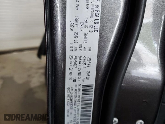 2019 Jeep Compass Latitude z VIN 3C4NJDBB4KT670391, wystawiony jako Copart lot #61283805 z przebiegiem 80 584 mil mil oraz Szkoda całkowita • Salvage title. Historia ofert i sprzedaży dostępna na DreamBid. Obrazek 13.