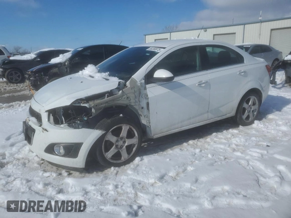 2014 Chevrolet Sonic LTZ with VIN 1G1JE5SB6E4190073, listed as a Copart auction lot 88268875 with 93,969 mi miles and Salvage Title. Bid and sale history available at carsss.com. Image 1.