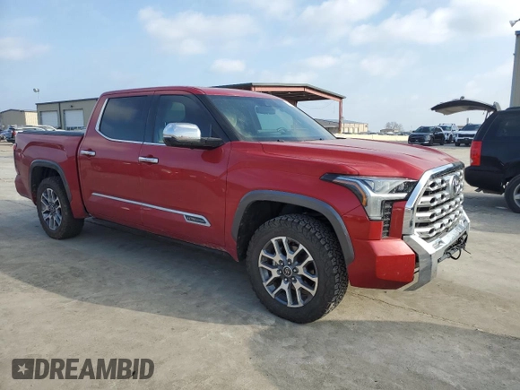 2022 Toyota Tundra 1794 Edition with VIN 5TFMA5DB6NX014927, listed as a Copart auction lot 43013915 with 67,289 mi miles and Salvage title. Bid and sale history available at DreamBid. Image 4.