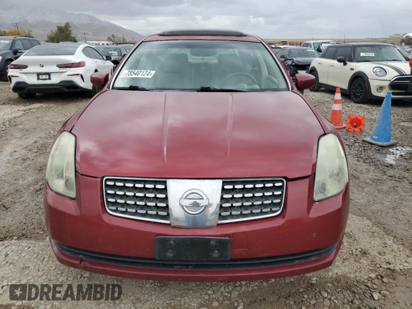2004 Nissan Maxima SE with VIN 1N4BA41E84C878406, listed as a Copart auction lot 78540124 with 166,655 mi miles and Clean Title. Bid and sale history available at carsss.com. Image 5.