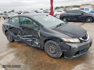 2013 Honda Civic Sdn LX with VIN 19XFB2F58DE211205, listed as a Copart auction lot 51547905 with 187,760 mi miles and Salvage Title. Bid and sale history available at carsss.com. Image 4.