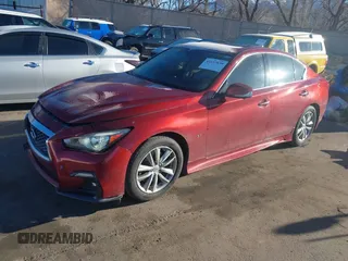 2014 Infiniti Q50 Premium with VIN JN1BV7AR1EM703805, listed as a IAAI auction lot 41657639 with 68,882 mi miles. Bid and sale history available at carsss.com. Image 2.