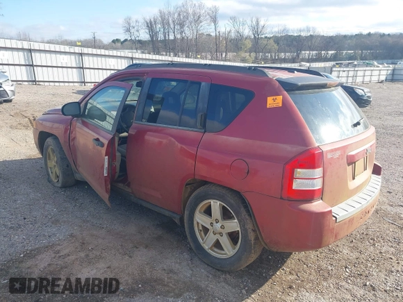 2007 Jeep Compass Sport with VIN 1J8FT47W17D190308, listed as a IAAI auction lot 41605793 with 1 mi miles. Bid and sale history available at carsss.com. Image 3.