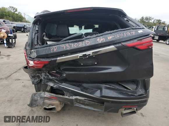 2022 Chevrolet Traverse Premier with VIN 1GNERKKW2NJ104197, listed as a Copart auction lot 71383014 with 115,524 mi miles and Salvage title. Bid and sale history available at DreamBid. Image 6.
