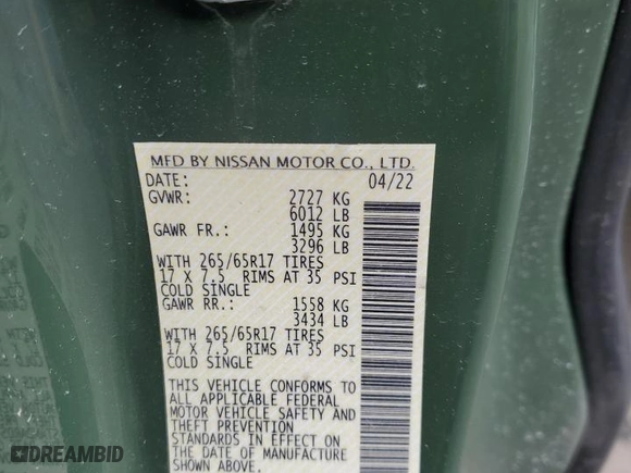2022 Nissan Frontier S with VIN 1N6ED1CM2NN669666, listed as a Copart auction lot 44325185 with 48,235 mi miles and Salvage Title. Bid and sale history available at carsss.com. Image 13.