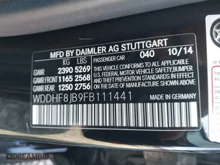 2015 Mercedes-Benz E-Class E 350 Luxury with VIN WDDHF8JB9FB111441, listed as a IAAI auction lot 41978693 with 167,079 mi miles. Bid and sale history available at carsss.com. Image 9.