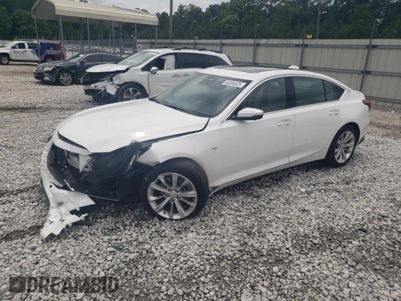 2025 Cadillac CT5 Premium Luxury with VIN 1G6DN5RWXS0101138, listed as a Copart auction lot 60369325 with 18,046 mi miles and Salvage title. Bid and sale history available at DreamBid. Image 1.