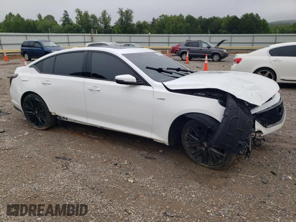 2020 Cadillac CT5 V-Series with VIN 1G6DV5RW3L0136282, listed as a Copart auction lot 60639485 with 47,882 mi miles and Salvage title. Bid and sale history available at DreamBid. Image 4.