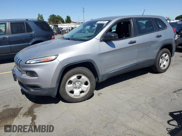 2015 Jeep Cherokee Sport with VIN 1C4PJLAB6FW536373, listed as a Copart auction lot 63693805 with 124,439 mi miles and Clean title. Bid and sale history available at DreamBid. Image 1.