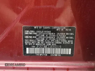 2018 Subaru Crosstrek Limited with VIN JF2GTAMC2J8350119, listed as a Copart auction lot 61361375 with 65,422 mi miles and Salvage title. Bid and sale history available at DreamBid. Image 14.