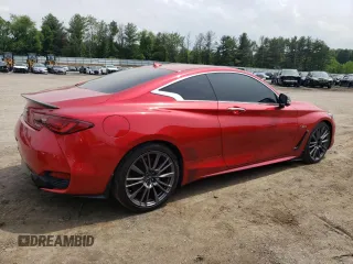 2017 Infiniti Q60 Red Sport 400 with VIN JN1FV7EK9HM610355, listed as a Copart auction lot 57042185 with 54,581 mi miles and Salvage title. Bid and sale history available at DreamBid. Image 3.