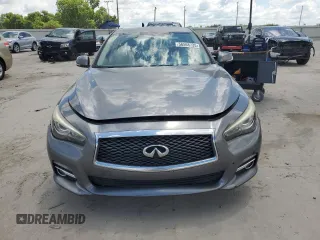 2014 Infiniti Q50 with VIN JN1BV7AP4EM686822, listed as a Copart auction lot 56568735 with 96,133 mi miles and Salvage title. Bid and sale history available at DreamBid. Image 5.
