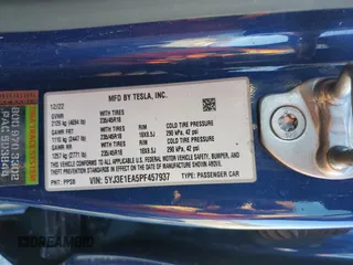 2023 Tesla Model 3 with VIN 5YJ3E1EA5PF457937, listed as a Copart auction lot 48209115 with 41,193 mi miles and Salvage Title. Bid and sale history available at carsss.com. Image 15.