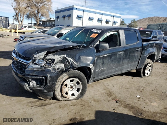 2021 Chevrolet Colorado 2WD Work Truck with VIN 1GCGSBEN9M1281529, listed as a Copart auction lot 81135424 with 32,885 mi miles and Salvage Title. Bid and sale history available at carsss.com. Image 1.
