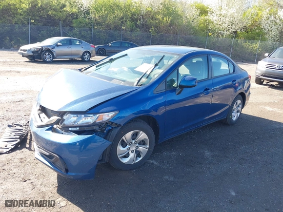 2013 Honda Civic Sdn LX with VIN 2HGFB2F52DH598307, listed as a IAAI auction lot 41971551 with 61,362 mi miles. Bid and sale history available at carsss.com. Image 18.