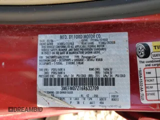 2006 Mercury Milan with VIN 3MEFM07Z16R632709, listed as a Copart auction lot 56968135 with 148,992 mi miles and Non repairable. Bid and sale history available at DreamBid. Image 12.