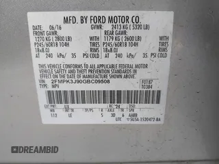 2016 Ford Edge SEL with VIN 2FMPK3J90GBC09508, listed as a IAAI auction lot 42006701 with 152,077 mi miles. Bid and sale history available at carsss.com. Image 9.