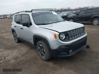 2017 Jeep Renegade Sport with VIN ZACCJAAH3HPF05721, listed as a IAAI auction lot 41483463 with 86,414 mi miles. Bid and sale history available at carsss.com. Image 1.
